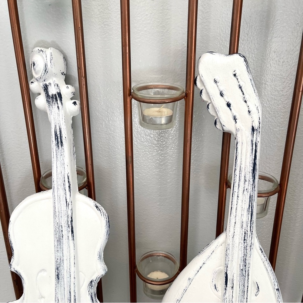 Eclectic Revival Distressed Upcycled Vintage 1960 Royal Hanging Violin Mandolin - Picture 2 of 9